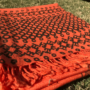 Block Printed Shawl – Orange