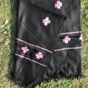 Embroidered Shawl - Black